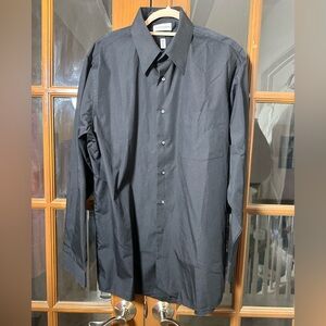 Van Heusen Wrinkle Free Black Dress Shirt for Men